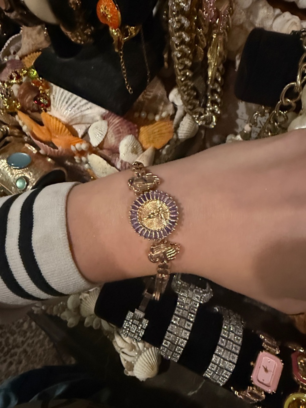 Gold and Lavender Jesus prayer bracelet-